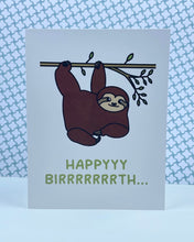Load image into Gallery viewer, Happy Birthday Sloth Card