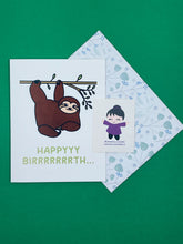 Load image into Gallery viewer, Happy Birthday Sloth Card