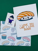 Load image into Gallery viewer, I Love You Sushi Card

