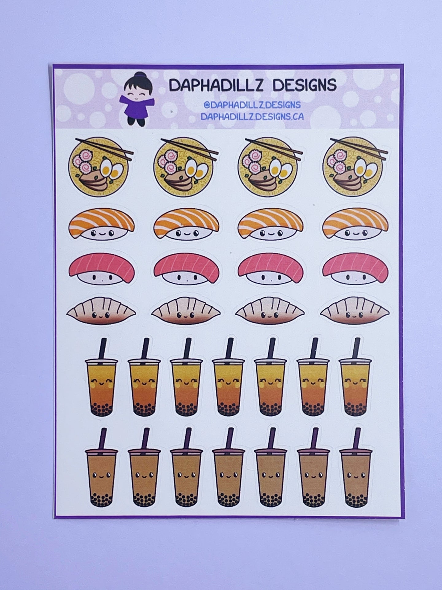 Japanese Food and Bubble Tea Sticker Sheet