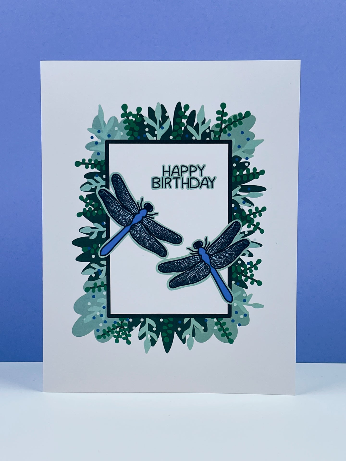 Dragonflies in the Brush Birthday Card