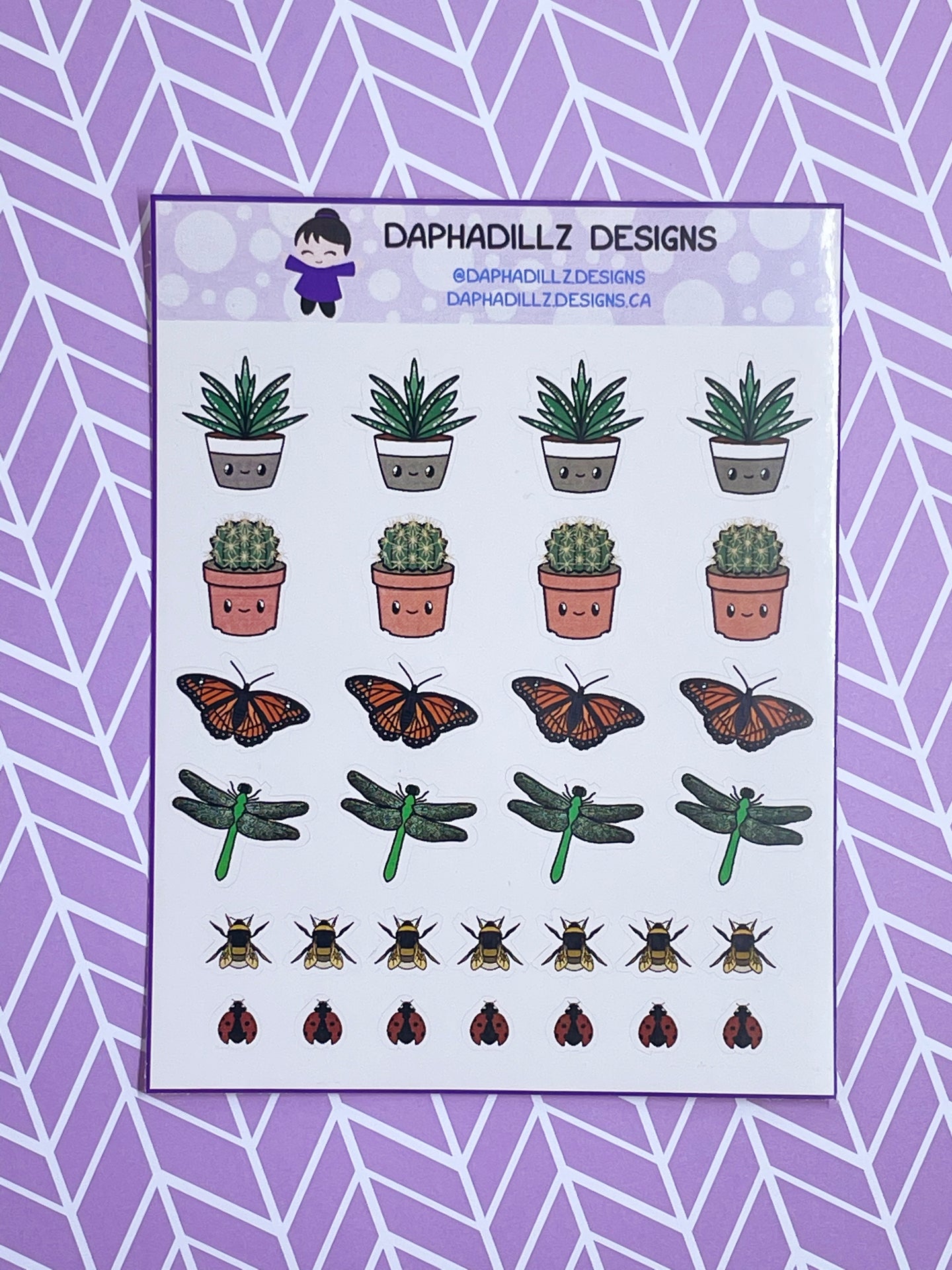 Succulents and Insects Sticker Sheet